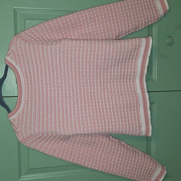 "nanette" Nanette LePore Pink/White Snap Front Sweater Size L  (NWOT) - Picture 8 of 8